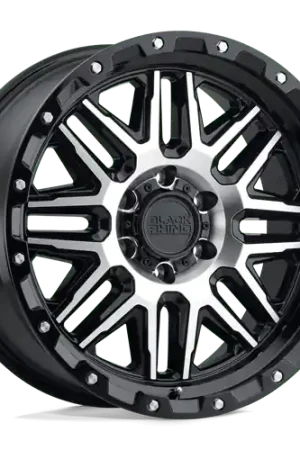 Free Delivery Black Rhino ALAMO 8X165.1 20X9 +6 GLOSS BLACK W/ MACHINED FACE & STAINLESS BOLTS