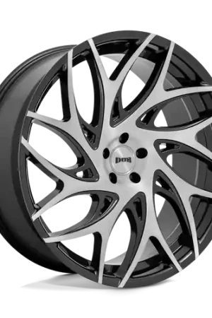 DUB 1PC S260 G.O.A.T. 5X120 22X9 +35 BRUSHED FACE WITH GLOSS BLACK DARK TINT SPOKES Popular