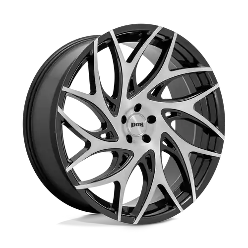 DUB 1PC S260 G.O.A.T. 5X120 22X9 +35 BRUSHED FACE WITH GLOSS BLACK DARK TINT SPOKES Popular