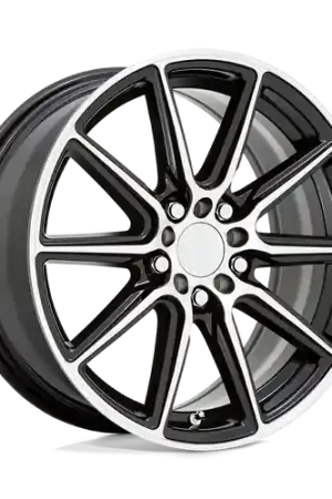 Ruff THROTTLE 5X112/5X120 17X7.5 +38 GLOSS BLACK W/ MACHINED FACE Super Sale