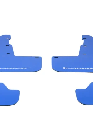 Limited Time Rally Armor Mud Flaps - Blue Mud Flap with White Logo - 2015-2021 Subaru WRX / STI