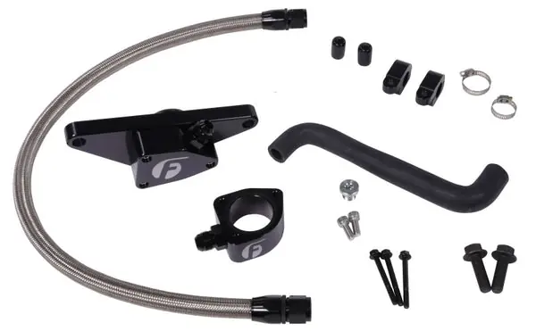 Fleece Performance 06-07 Auto Trans Cummins Coolant Bypass Kit w/ Stainless Steel Braided Line Trusted Brand