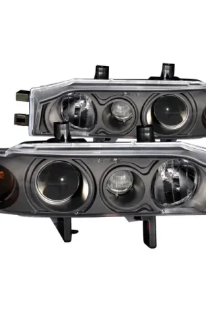 ANZO 1990-1993 Honda Accord Projector Headlights w/ Halo Black 1pc Popular
