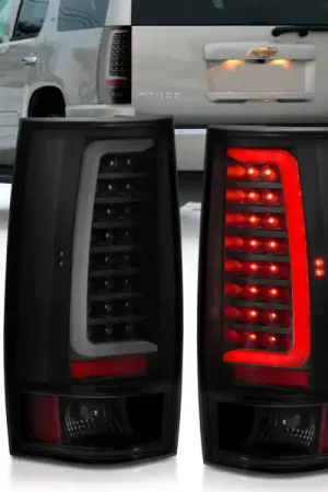New Release ANZO 2007-2014 Chevy Tahoe LED Taillight Plank Style Black w/Smoke Lens