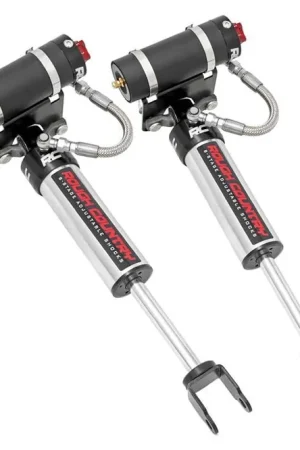 Front Adjustable Vertex Shocks 11-19 Silverado/Sierra 2500/3500 for 3-4.5 Inch Lifts Rough Country Budget