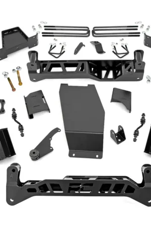 Next Day Delivery 7 Inch Suspension Lift Kit w/V2 Shocks 14-18 Silverado/Sierra 1500 4WD Aluminum/Stamped Steel Rough Country