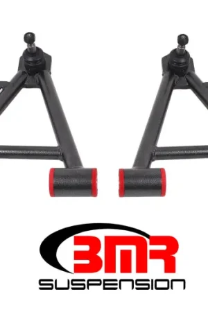 BMR 94-04 Mustang Lower Non-Adj. A-Arms (Coilover Only) w/ Tall Ball Joint (Poly) - Black Hammertone Time-Limited