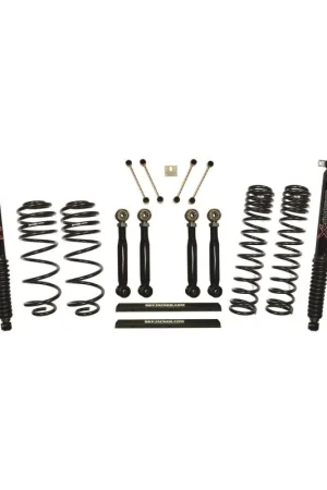 Final Sale Skyjacker 97-02 Jeep TJ 4in D-Rate Long Travel Kit w/ Adj. FR/RR Lower Flex Links/Black Max Shocks