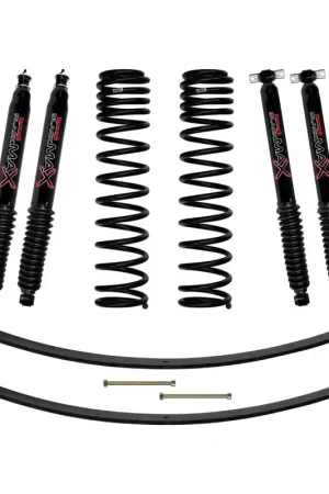 Skyjacker Jeep XJ 3in FR Dual Rate Long Coil Suspension Lift LKit w/RR Add-A-Leafs/Black Max Shocks Holiday Sale