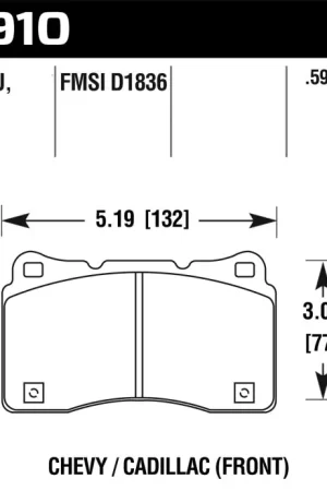 Hawk 15-16 Cadillac XTS / Chevrolet Corvette DTC-60 Front Brake Pads Hot Picks