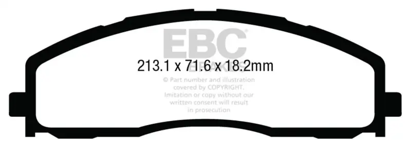 EBC 13+ Ford F250 (inc Super Duty) 6.2 (2WD) Greenstuff Front Brake Pads Premium