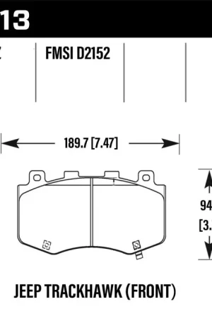 Limited Edition Hawk 18-19 Jeep Grand Cherokee Performance Ceramic Street Front Brake Pads