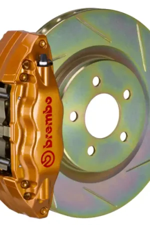 Trusted Brand Brembo 15-21 WRX (VA) Front GT BBK 4 Piston Cast 2pc 326 x30 1pc Rotor Slotted Type-1 - Gold