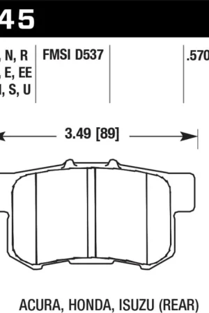 Hawk 06+ Civic Si HPS Street Rear  Brake Pads Luxury