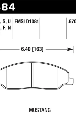 Hawk 05-10 Ford Mustang GT & V6 / 07-08 Shelby GT HPS Street Front Brake Pads Worldwide Shipping