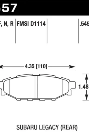 Hawk 08 WRX Rear HP+ Street Brake Pads Express Delivery