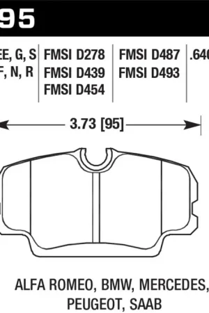 Hawk BMW 3 Series / Mercedes Benz 190 Series / Saab 900/9000 DTC-60 Race Front Brake Pads Fresh Stock