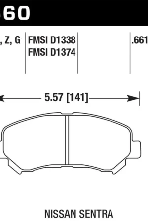Hawk 09-10 Nissan Maxima / 08-10 Rogue / 07-09 Sentra SE-R / 10  Sentra SE-R M/T HPS Street Front Br Trusted Brand