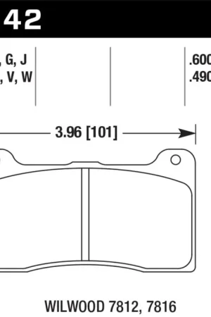 Low Price Hawk Wilwood (7812/7816) ER-1 Motorsports Brake Pad Set