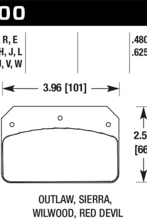 Exclusive Hawk Wilwood DL/Outlaw/Sierra 12mm HPS 5.0 Street Brake Pads