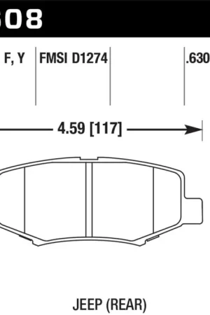 Flash Sale Hawk 2007-2011 Dodge Nitro R/T HPS 5.0 Rear Brake Pads