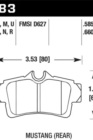 Hawk 94-04 Ford Mustang Performance Ceramic Street Rear Brake Pads Discount