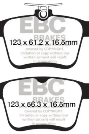 EBC 2014+ Audi A3 1.8 Turbo (w/Electronic Parking Brake) Yellowstuff Rear Brake Pads Order Now