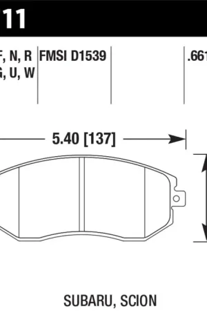 Hawk 13 Subaru BRZ / 13 Scion FR-S HPS Front Street Brake Pads Bulk Order