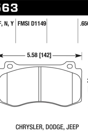 Hawk 2005-2014 Chrysler 300 C SRT8 6.1 HPS 5.0 Front Brake Pads Professional Grade