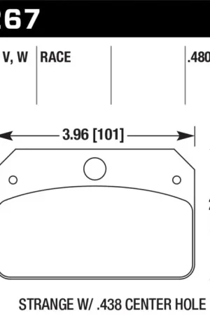 Hawk DTC-50 Brake Pads for Strange Caliper w/ 0.438in Center Hole While Supplies Last