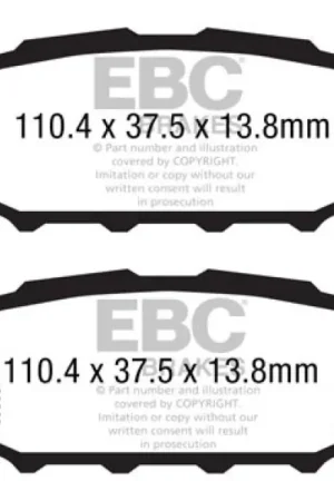 Trusted Brand EBC 12+ Subaru BRZ 2.0 (solid rear rotors) Yellowstuff Rear Brake Pads