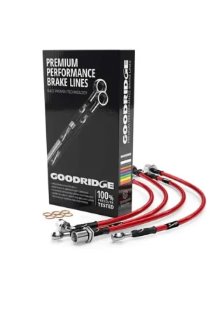 Modern Goodridge 13-17 Audi S7 Stainless Steel Brake Lines - Red