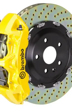 Brand New Brembo 05-11 A6 3.0T/4.2L Front GT BBK 6 Piston Cast 380x34 2pc Rotor Drilled- Yellow