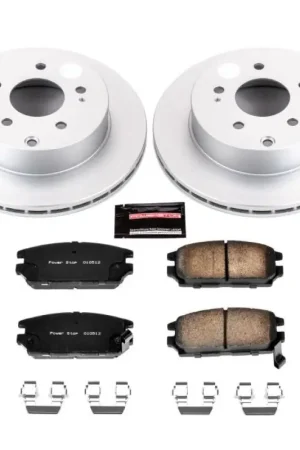 Power Stop 06-12 Mitsubishi Eclipse Rear Z17 Evolution Geomet Coated Brake Kit Warranty Included