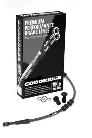 Crafted Goodridge 92-03 HD XL883DLX -4in Black Brake Line Kit w/Black Fittings