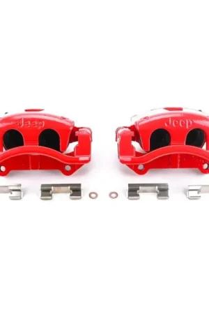 Power Stop 06-10 Jeep Commander Front Red Calipers w/Brackets - Pair One Day Deal