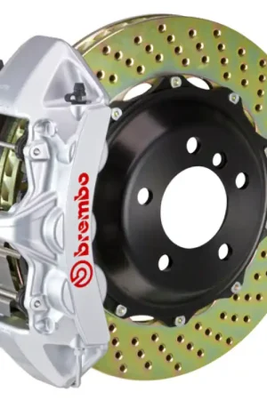 Brembo 07-17 LS460/LS460L/LS600h L Front GT BBK 6 Piston Cast 380x32 2pc Rotor Drilled-Silver Certified