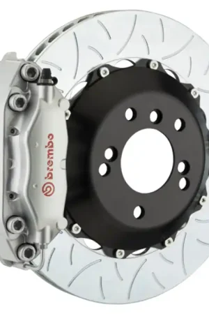 Worldwide Shipping Brembo 06-11 GS300 Rear GT BBK 4 Piston Cast 2pc 345x28 2pc Rotor Slotted Type3-Silver
