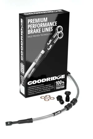 Reduced Price Goodridge 10-11 HD FLSTSB -4in Clear Brake Line Kit w/Black Fittings
