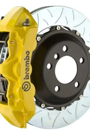 Wholesale Brembo 06-08 997.1 (Excl. PCCB) Front GT BBK 6 Piston Cast 380x32 2pc Rotor Slotted Type3- Yellow