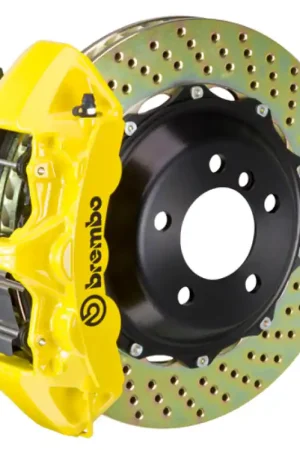 Brembo 15-21 GTI Front GT BBK 6 Piston Cast 355x32 2pc Rotor Drilled- Yellow Affordable