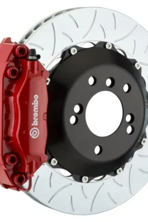 Brembo 05-1ster/06-12 Cayman Rear GT BBK 4 Piston Cast 345x28 2pc Rotor Slotted Type3-Red Weekend Sale