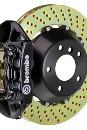 Express Delivery Brembo 09-15 Lancer Ralliart Front GT BBK 4 Piston Cast 365x29 2pc Rotor Drilled-Black