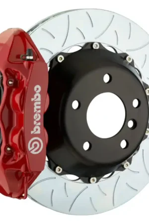 Instant Buy Brembo 12-17 M5 (F10) Rear GT BBK 4 Piston Cast 380x28 2pc Rotor Slotted Type-3-Red