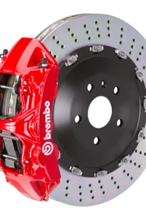 Brembo 01-04 Murcielago (L147) Front GT BBK 6 Piston Cast 405x34 2pc Rotor Drilled-Red Free Returns