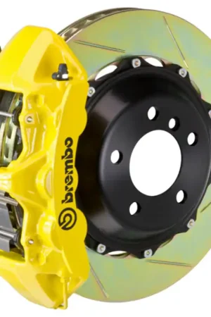 Clearance Brembo 01-06 M3 (E46) Front GT BBK 6 Piston Cast 355x32 2pc Rotor Slotted Type1-Yellow