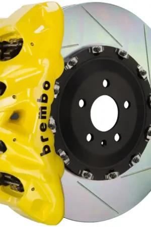 Brembo 12-20 GS350 Rear GT BBK 4 Piston Cast 345x28 2pc Rotor Slotted Type1 - Yellow Free Shipping