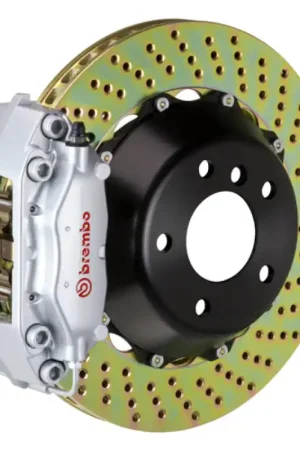 Brembo 08-13 135i (E81/E82/E88) Rear GT BBK 4 Piston Cast 345x28 2pc Rotor Drilled-Silver Today Only