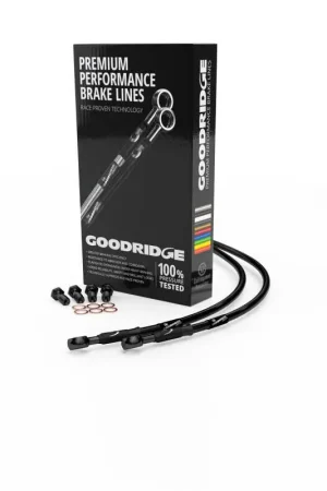 Authentic Goodridge 18-23 Harley-Davidson FXBB/S/FXST (w/o ABS) Black Front Brake Line w/Black Fitting