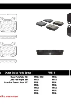 Same Day Shipping StopTech Performance ST-22 2-Piston Rear Caliper Brake Pads